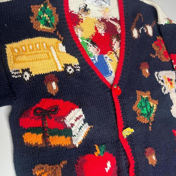 VTG 1993 The Eagle’s Eye Homecoming Cardigan Sweater M Cheerleader School Theme - Picture 10 of 12